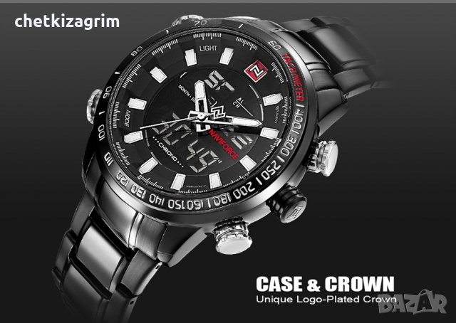 NAVIFORCE - масивен спортен, водоустойчив, електронен + числа часовник! , снимка 8 - Мъжки - 22720464