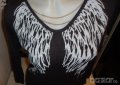 Дамска сива блуза с криле на нея и синджирчета-размер-Л-ХЛ, снимка 2