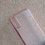 Калъф | кейс за Huawei P20 силиконов гръб прозрачен с розов кант