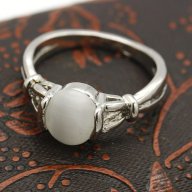 Ефектен сребърен пръстен лунен камък , снимка 10 - Пръстени - 17369466