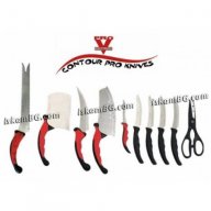 Комплект Contour Pro Knives от 9 ножа + ножица + магнитна стойка, снимка 1 - Други - 13565888