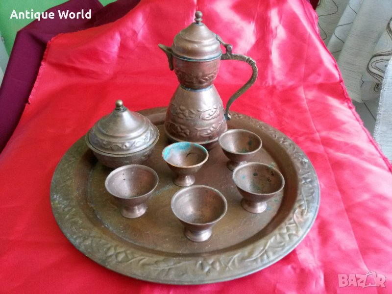 Много Стар Турски Меден Бакърен Сервиз , снимка 1