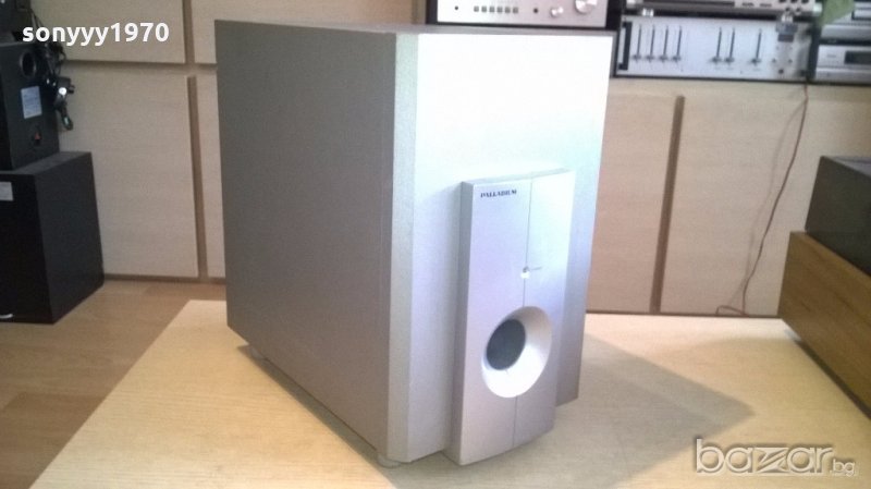 palladium powered subwoofer-33х33х20см-активен буфер-внос швеицария, снимка 1