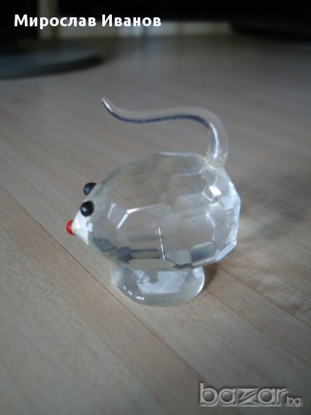 статуетка на мишка от кристал, снимка 1