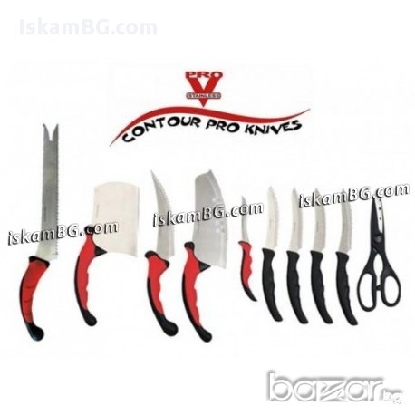 Комплект Contour Pro Knives от 9 ножа + ножица + магнитна стойка, снимка 1