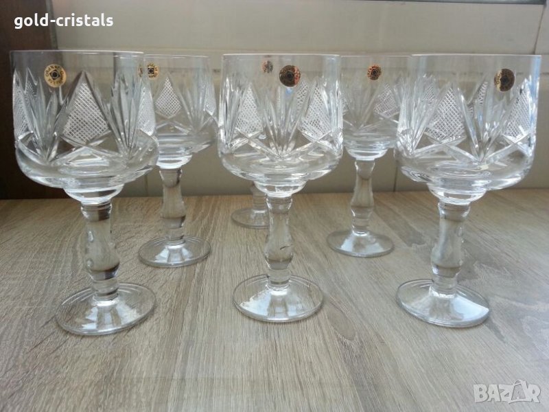 Кристални чаши за вино гравирани, снимка 1