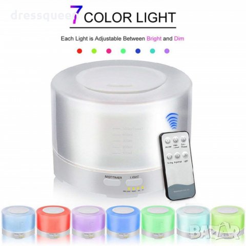 2022 Дифузер за етерични масла с дистанционно със 7 сменящи се цвята, снимка 14 - Други стоки за дома - 24815087