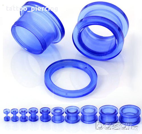 Чифт акрилни флешове- черни,сини,бели,прозрачни(различни размери), снимка 4 - Обеци - 8361785