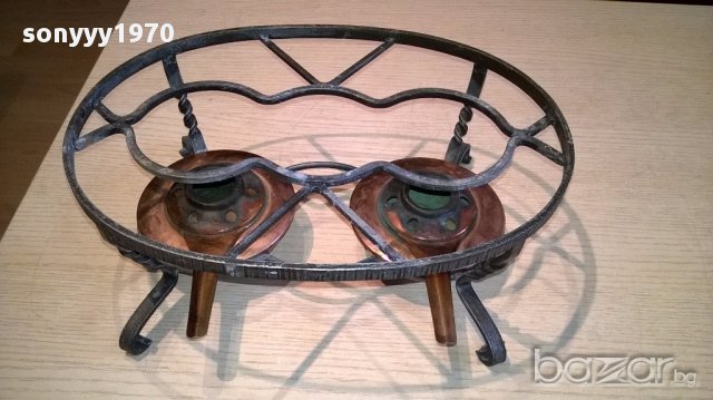 Ретро котлон за ФОНДЮ с два спиртника-30/11/23см-внос швеицария, снимка 4 - Антикварни и старинни предмети - 14884180