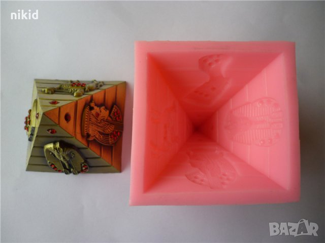 3D Египет Египетска Пирамида силиконов молд форма украса декор торта фондан шоколад гипс сапун калъп, снимка 2 - Форми - 21979264