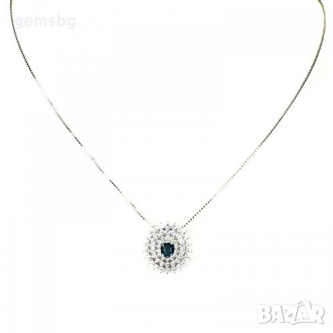 Сребърен накит с естествен Лондоснко син топаз и циркони
