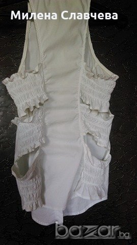 Продавам много интересен модел дамска блуза без ръкав или подарявам, снимка 3 - Корсети, бюстиета, топове - 20812349