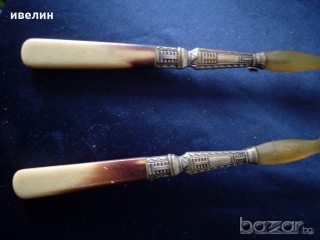 бароков комплект вилица и лъжица, снимка 3 - Антикварни и старинни предмети - 20835542