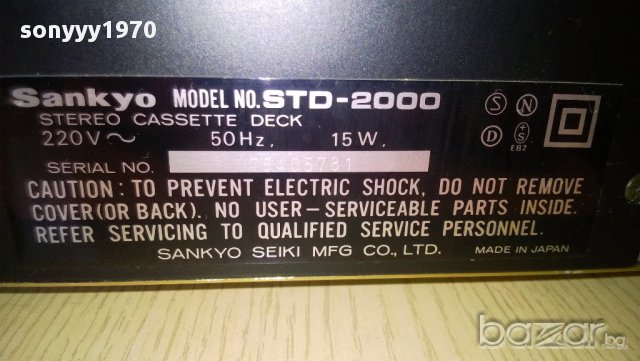 sankyo std-2000 stereo cassette deck-made in japan-внос швеицария, снимка 10 - Ресийвъри, усилватели, смесителни пултове - 9138962