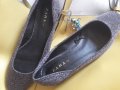 Zara блестящи обувки с нисък ток, снимка 1
