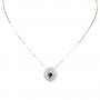 Сребърен накит с естествен Лондоснко син топаз и циркони, снимка 1 - Колиета, медальони, синджири - 22119381
