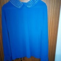 Дамса блуза от лека материя. Тъмно синя. Много приятен цвят.Блузата само е пробавана., снимка 1 - Блузи с дълъг ръкав и пуловери - 22264201