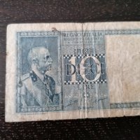 Банкнота - Италия - 10 лири | 1935г., снимка 2 - Нумизматика и бонистика - 25895251
