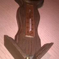 Ретро барометар-40х12см-дърво и месинг-внос швеицария, снимка 4 - Антикварни и старинни предмети - 13580540