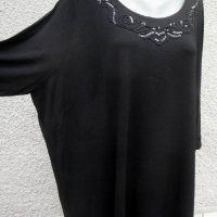 4XL  C&A черна блуза с пайети  , снимка 4 - Блузи с дълъг ръкав и пуловери - 23519066