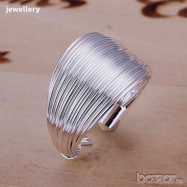 Нов елегантен пръстен без размер със сребърно покритие 925 - мод.8, снимка 1