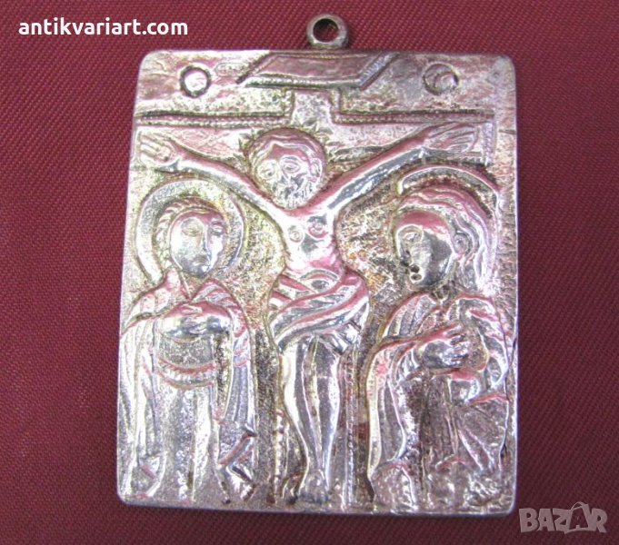 Стара Метална Мини Икона авторска маркирана, снимка 1