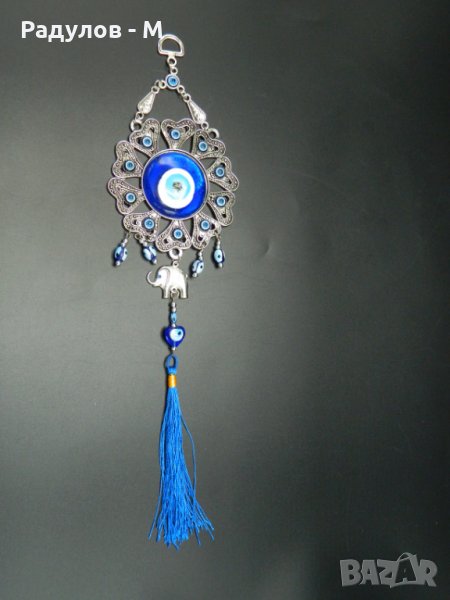 Висулка синьо око със сърца / 982, снимка 1