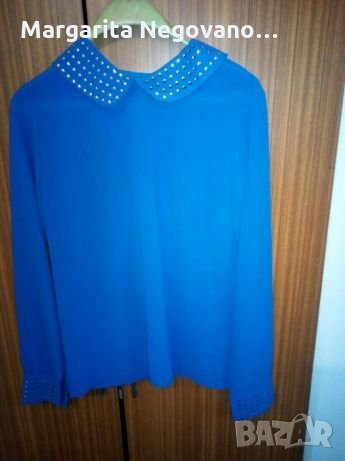 Дамска блуза от лека материя. Тъмно синя. Много приятен цвят.Блузата само е пробавана., снимка 1