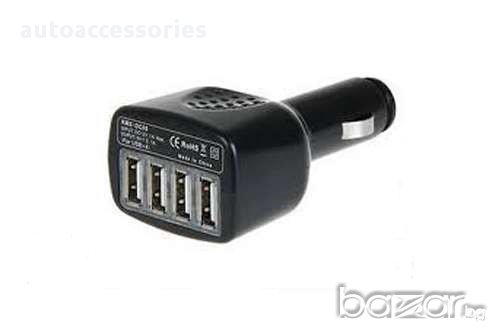 Универсално зарядно за запалка на кола с 4 USB порта, снимка 1