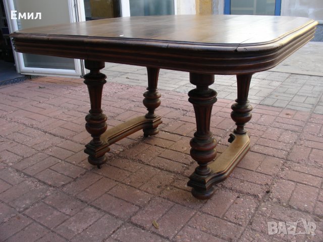 Антикварна масивна маса орех, снимка 4 - Антикварни и старинни предмети - 23273992