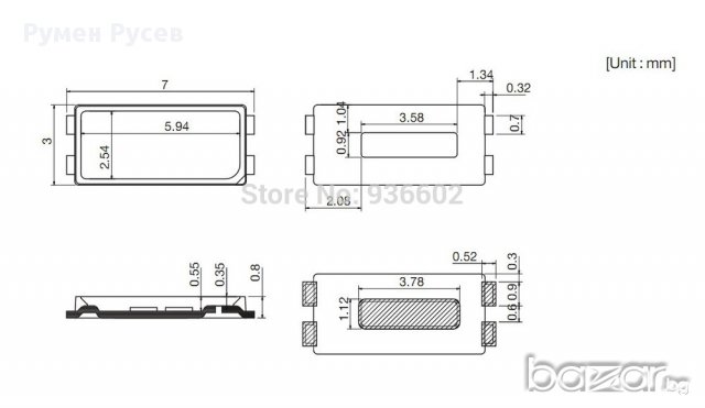 Led smd светодиоди 7030, 0,5W, 3V за подсветка на тв, снимка 2 - Части и Платки - 15478217