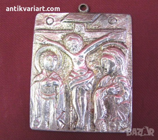 Стара Метална Мини Икона авторска маркирана