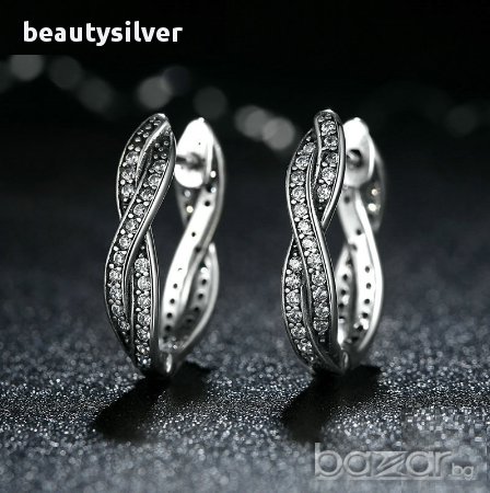 Сребърни стерлинги обеци  и пръстен Безкрайност, снимка 3 - Бижутерийни комплекти - 18127723