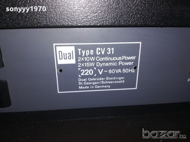 ПОРЪЧАН-dual cv31 amplifier-made in germany-внос швеицария, снимка 17 - Ресийвъри, усилватели, смесителни пултове - 20361529