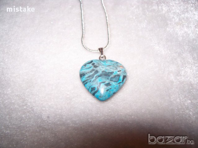 синьо сърце, снимка 2 - Колиета, медальони, синджири - 12944221