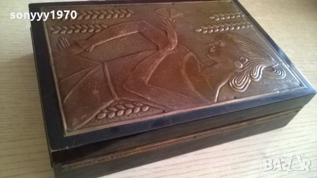 стара кутия-дърво с обков мед/месинг-25х16х6см, снимка 14 - Колекции - 23362160