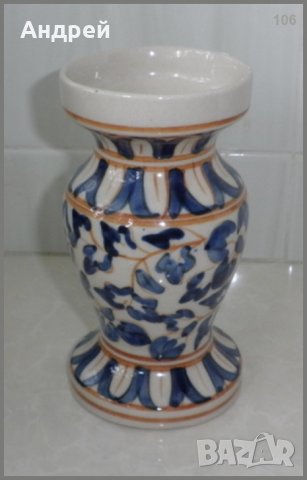 Красиво изрисувана керамична ваза –полирана(гледжосана), снимка 2 - Вази - 23128630