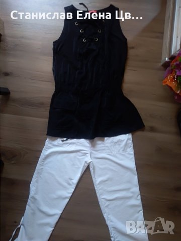 Бял летен панталон с черна туника