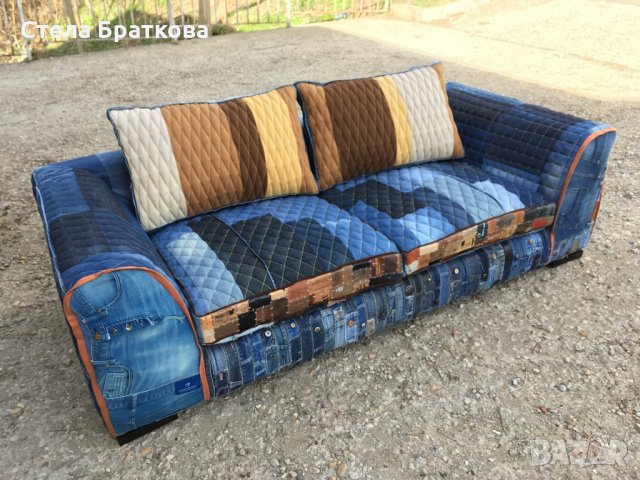 Дънков диван , снимка 4 - Дивани и мека мебел - 24866475