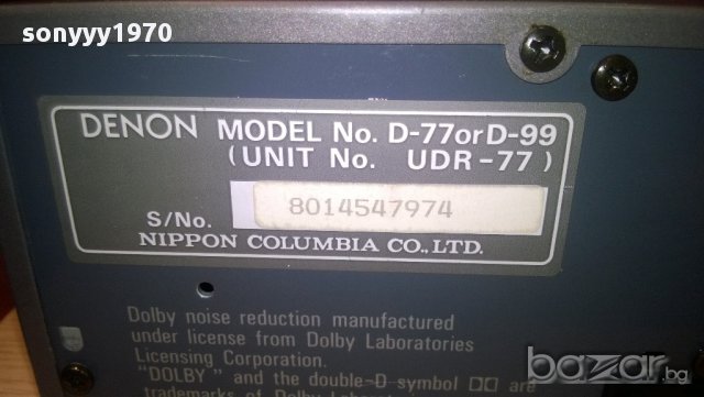 denon d-77/d-99/udr-77/cassette deck-внос швеицария, снимка 8 - Плейъри, домашно кино, прожектори - 11480378