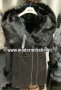 Дамско черно палто тип шуба с лисица, снимка 1 - Палта, манта - 23576063