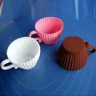 силиконова чашка чаша за поднасяне на десерт шоколада форма мъфин кексче силиконов молд, снимка 3 - Форми - 15582388
