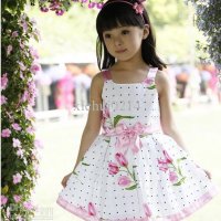 нежни цветя бял фон детска рокля, снимка 2 - Детски рокли и поли - 18649230