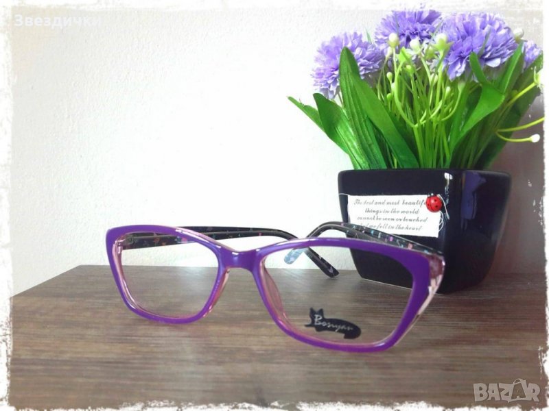 Декоративни очила с лилави рамко (без диоптър)., снимка 1