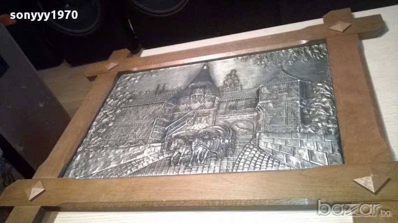 Голяма картина/пластика с дървена рамка 84/64см-внос швеицария, снимка 1