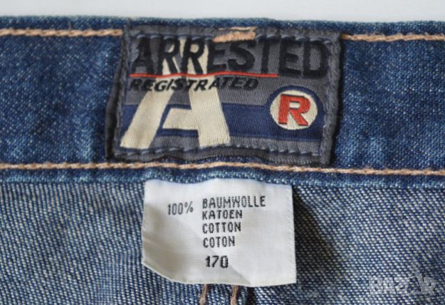 Arrested мъжки дънки сини широки 100% памук, снимка 2 - Дънки - 23436800