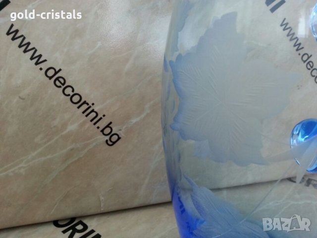 Стара руска кана с капаче цветно стъкло, снимка 4 - Антикварни и старинни предмети - 25320003