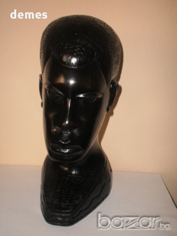 Глава на мъж-фигура от абанос, голяма , снимка 7 - Антикварни и старинни предмети - 8740569