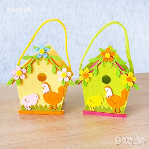 Кошница за великденски яйца къщичка декорацияза Великден, снимка 3 - Декорация за дома - 24742124