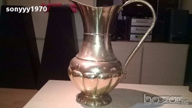 Огромна ретро кана-мед/месинг/бронз-50/41/30см-внос швеицария, снимка 3 - Антикварни и старинни предмети - 12833750